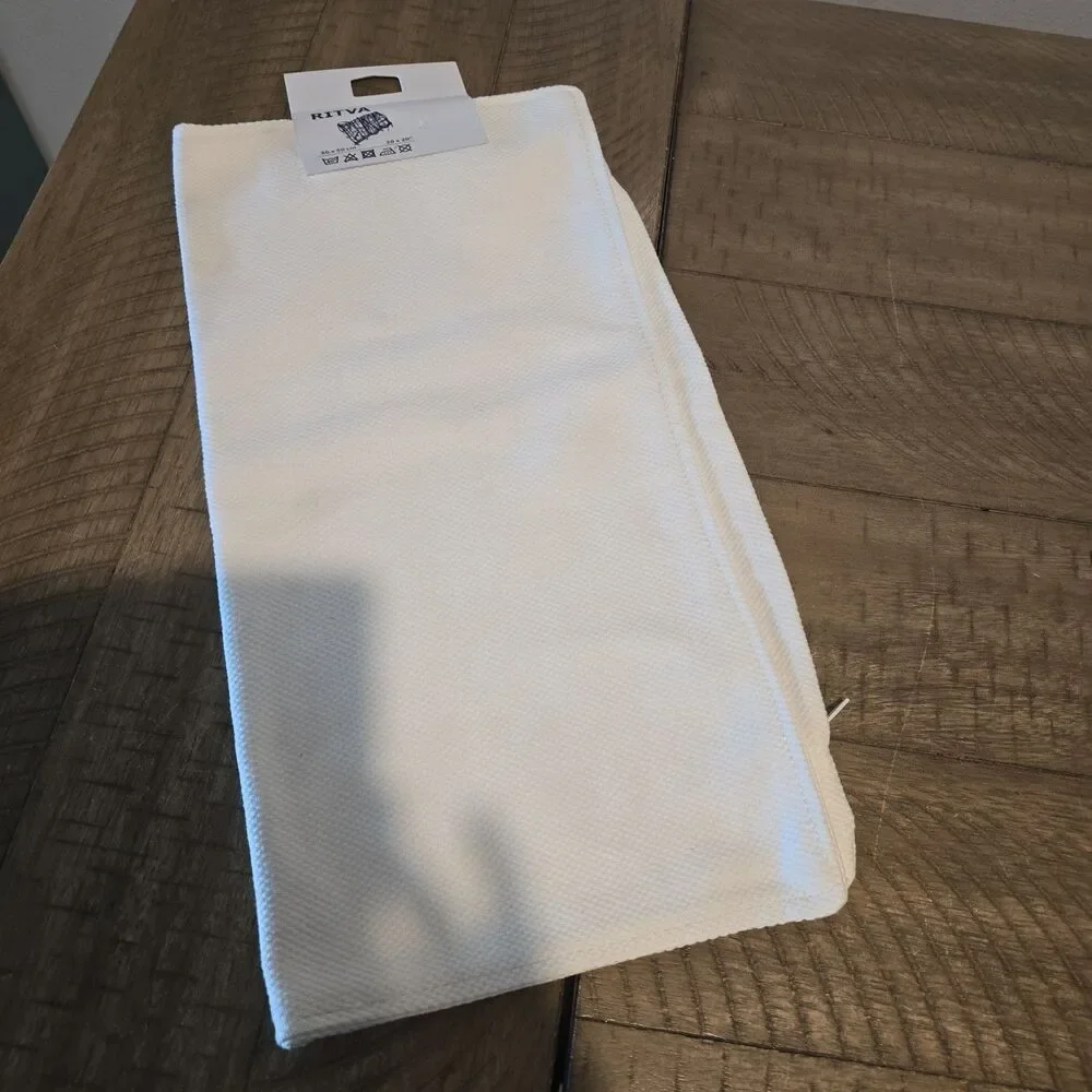 Ikea Ritva White Cotton Pillow Cover 20 x 20
